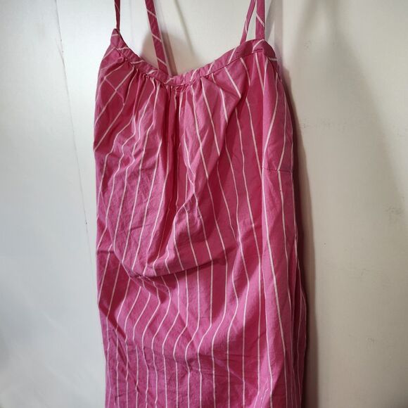 A New Day Pink White Striped Halter Shift Mini Dress XL Cotton Sleeveless - Picture 4 of 10